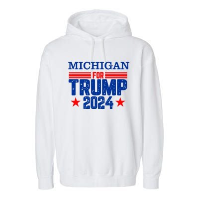 Michigan For Trump 2024 Garment-Dyed Fleece Hoodie