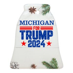 Michigan For Trump 2024 Ceramic Bell Ornament