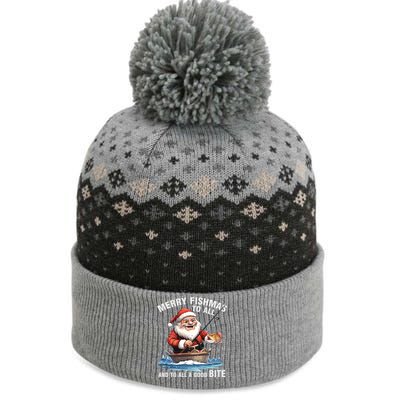 Merry Fishmas To All And A Good Bite Santa Fishing Christmas Great Gift The Baniff Cuffed Pom Beanie