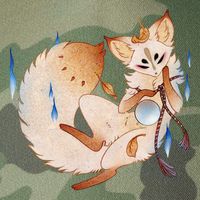 Mischievous Fox Teakitsune Yokai Kitsune Legacy Tie Dye Trucker Hat