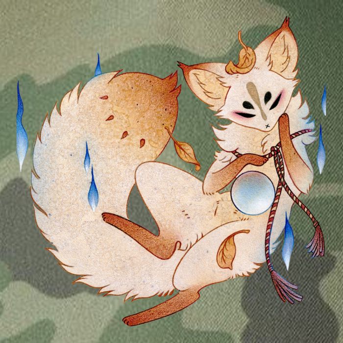 Mischievous Fox Teakitsune Yokai Kitsune Legacy Tie Dye Trucker Hat