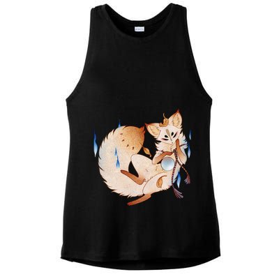 Mischievous Fox Teakitsune Yokai Kitsune Ladies PosiCharge Tri-Blend Wicking Tank