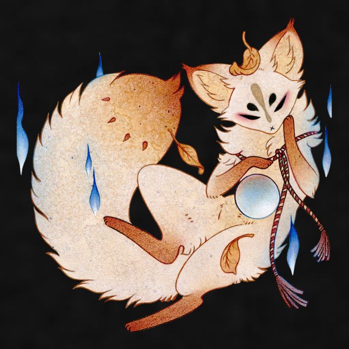 Mischievous Fox Teakitsune Yokai Kitsune Ladies PosiCharge Tri-Blend Wicking Tank