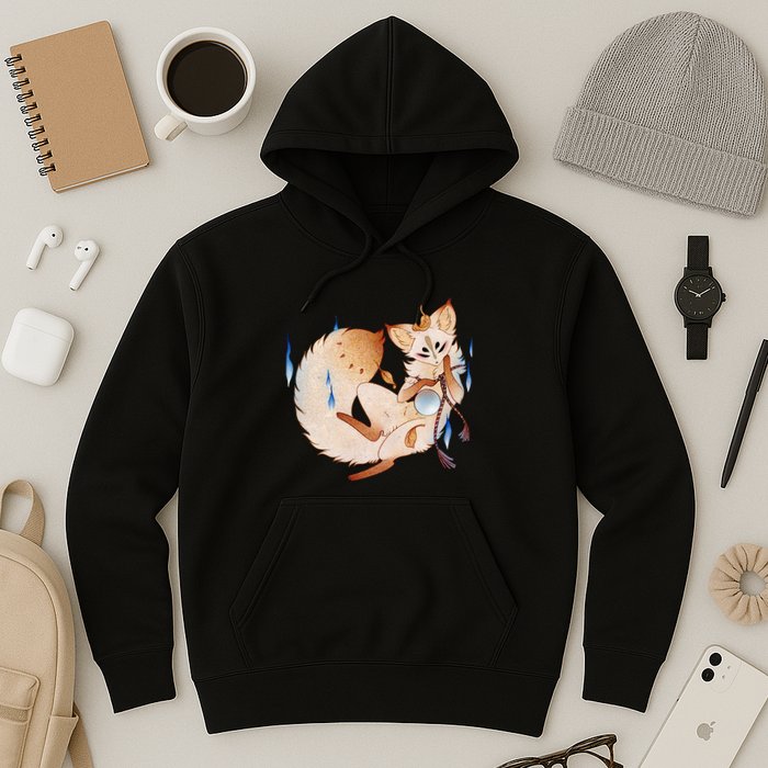 Mischievous Fox Teakitsune Yokai Kitsune Hoodie