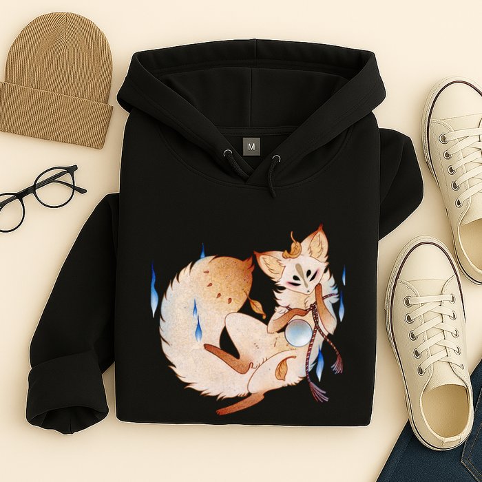 Mischievous Fox Teakitsune Yokai Kitsune Hoodie