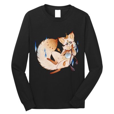 Mischievous Fox Teakitsune Yokai Kitsune Long Sleeve Shirt