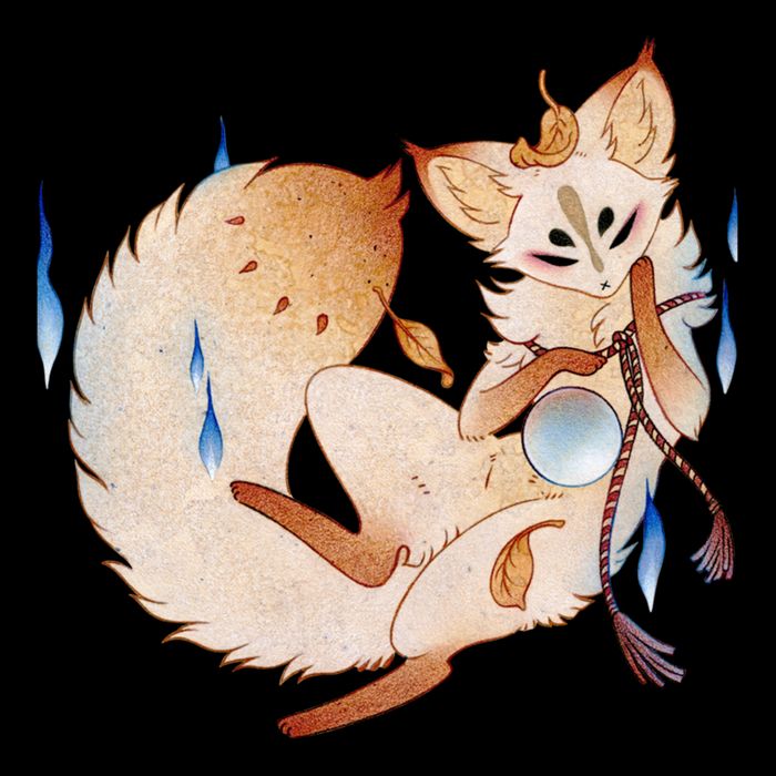 Mischievous Fox Teakitsune Yokai Kitsune Daily Commute Backpack