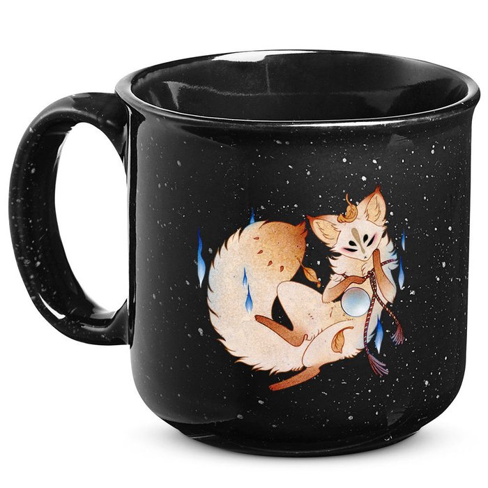 Mischievous Fox Teakitsune Yokai Kitsune 15oz Campfire Ceramic Mug