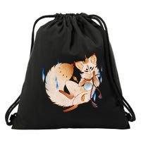 Mischievous Fox Teakitsune Yokai Kitsune Drawstring Bag