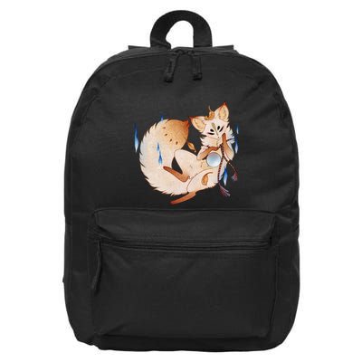 Mischievous Fox Teakitsune Yokai Kitsune 16 in Basic Backpack