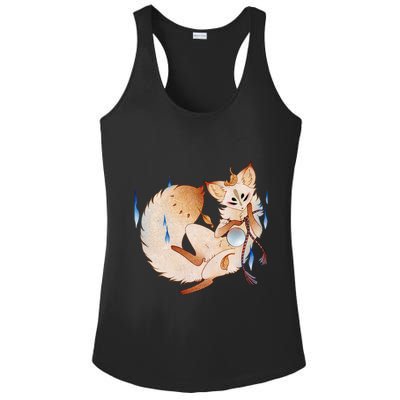 Mischievous Fox Teakitsune Yokai Kitsune Ladies PosiCharge Competitor Racerback Tank