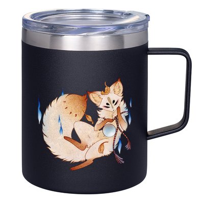 Mischievous Fox Teakitsune Yokai Kitsune 12oz Stainless Steel Coffee Mug