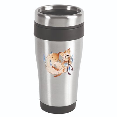 Mischievous Fox Teakitsune Yokai Kitsune 16oz Travel Tumbler