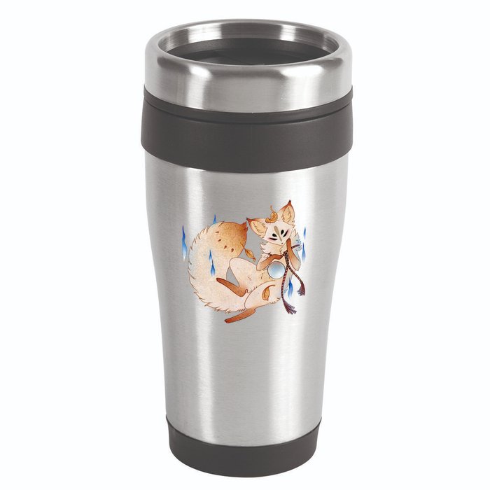 Mischievous Fox Teakitsune Yokai Kitsune 16oz Travel Tumbler
