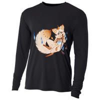 Mischievous Fox Teakitsune Yokai Kitsune Cooling Performance Long Sleeve Crew