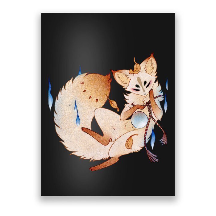 Mischievous Fox Teakitsune Yokai Kitsune Poster