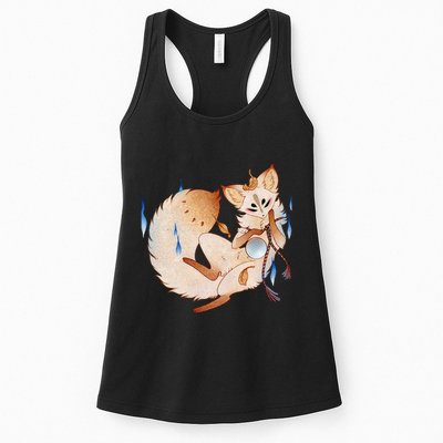 Mischievous Fox Teakitsune Yokai Kitsune Womens Tank Top