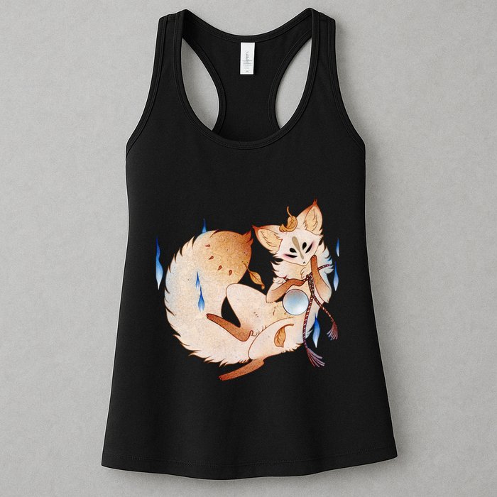 Mischievous Fox Teakitsune Yokai Kitsune Womens Tank Top