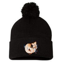 Mischievous Fox Teakitsune Yokai Kitsune Pom Pom 12in Knit Beanie