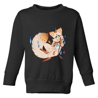 Mischievous Fox Teakitsune Yokai Kitsune Toddler Sweatshirt