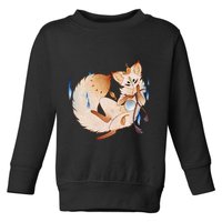Mischievous Fox Teakitsune Yokai Kitsune Toddler Sweatshirt