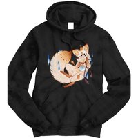Mischievous Fox Teakitsune Yokai Kitsune Tie Dye Hoodie