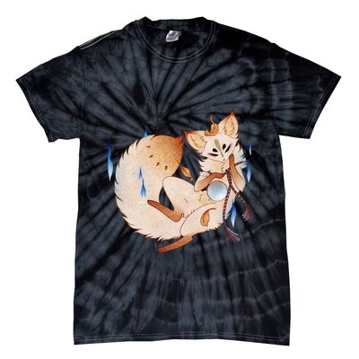 Mischievous Fox Teakitsune Yokai Kitsune Tie-Dye T-Shirt