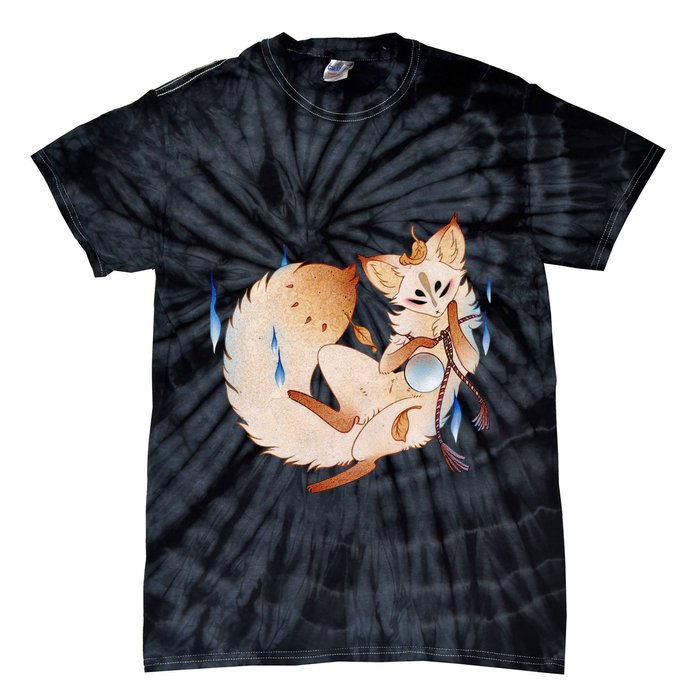 Mischievous Fox Teakitsune Yokai Kitsune Tie-Dye T-Shirt