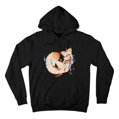 Mischievous Fox Teakitsune Yokai Kitsune Tall Hoodie