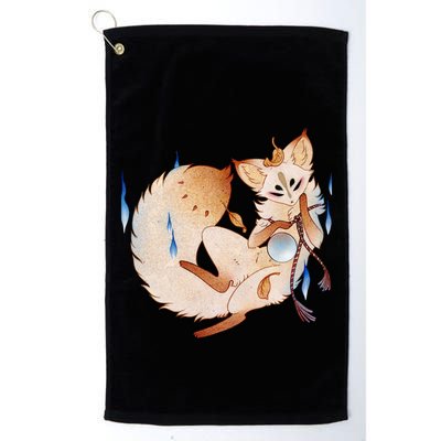 Mischievous Fox Teakitsune Yokai Kitsune Golf Towel