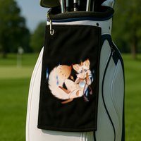 Mischievous Fox Teakitsune Yokai Kitsune Golf Towel