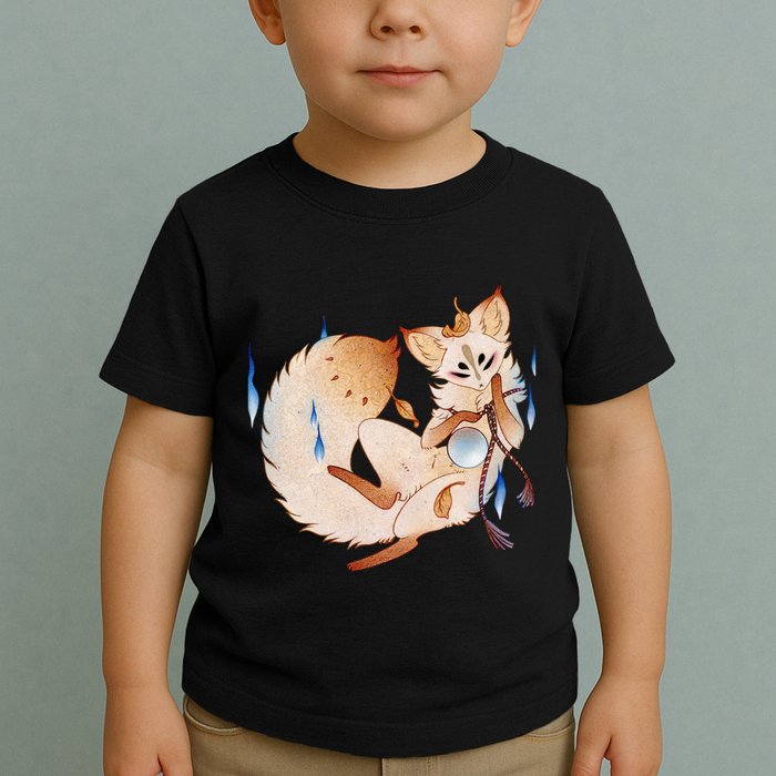 Mischievous Fox Teakitsune Yokai Kitsune Toddler T-Shirt