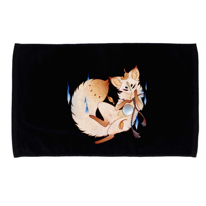 Mischievous Fox Teakitsune Yokai Kitsune Microfiber Hand Towel