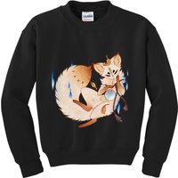 Mischievous Fox Teakitsune Yokai Kitsune Kids Sweatshirt