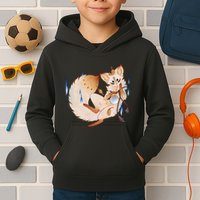 Mischievous Fox Teakitsune Yokai Kitsune Kids Hoodie