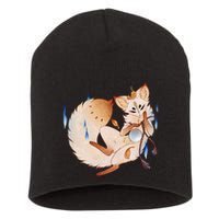 Mischievous Fox Teakitsune Yokai Kitsune Short Acrylic Beanie