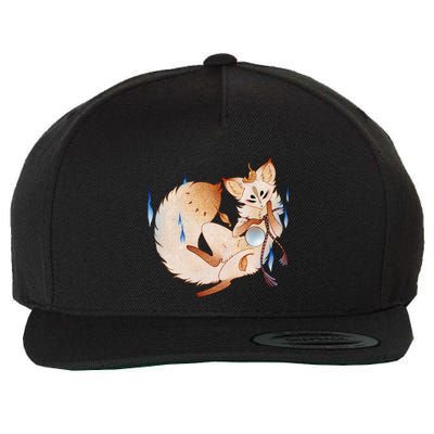 Mischievous Fox Teakitsune Yokai Kitsune Wool Snapback Cap