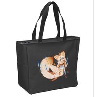 Mischievous Fox Teakitsune Yokai Kitsune Zip Tote Bag