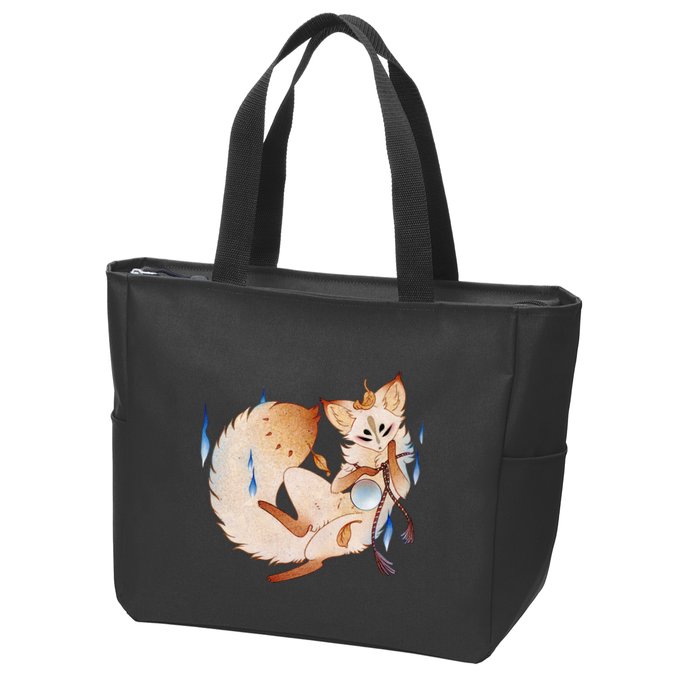 Mischievous Fox Teakitsune Yokai Kitsune Zip Tote Bag