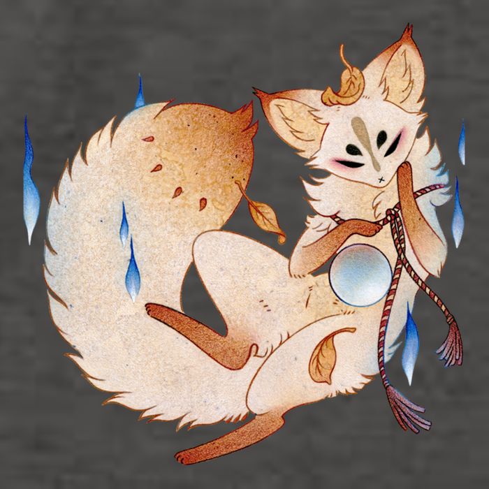 Mischievous Fox Teakitsune Yokai Kitsune Vector Backpack