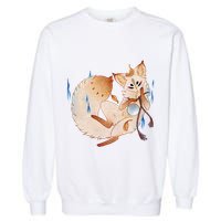 Mischievous Fox Teakitsune Yokai Kitsune Garment-Dyed Sweatshirt