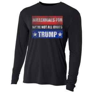 Millennials For Trump We Are Not All Idiots Cooling Performance Long Sleeve Crew