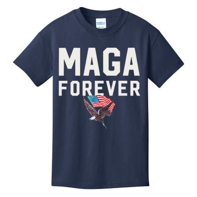 Maga Forever Trump 47 Outfit America Flag Maga Forever Kids T-Shirt