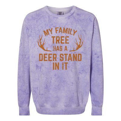 My Family Tree Has A Deer Stand In It Hunting Colorblast Crewneck Sweatshirt