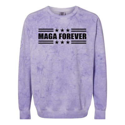 Maga Forever Trump 47 Outfit America Flag Maga Forever Colorblast Crewneck Sweatshirt