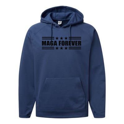 Maga Forever Trump 47 Outfit America Flag Maga Forever Performance Fleece Hoodie