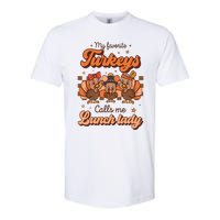 My Favorite Turkeys Calls Me Lunch Lady Groovy Thanksgiving Softstyle CVC T-Shirt