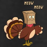Meow Funny Thanksgiving Turkey Cat Lover 7 Panel Mesh Trucker Snapback Hat