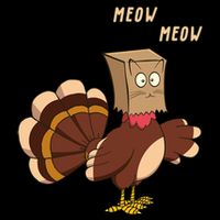 Meow Funny Thanksgiving Turkey Cat Lover Drawstring Bag