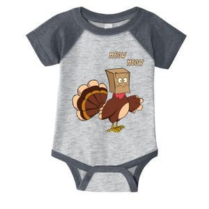 Meow Funny Thanksgiving Turkey Cat Lover Infant Baby Jersey Bodysuit